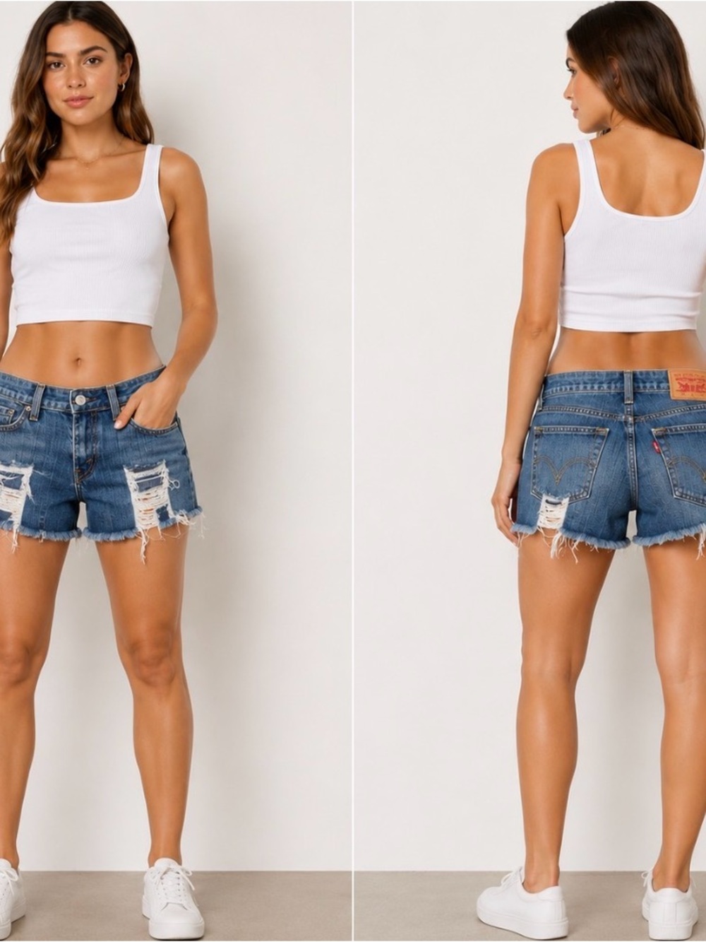 Levis low rise, distressed jeans, size 3